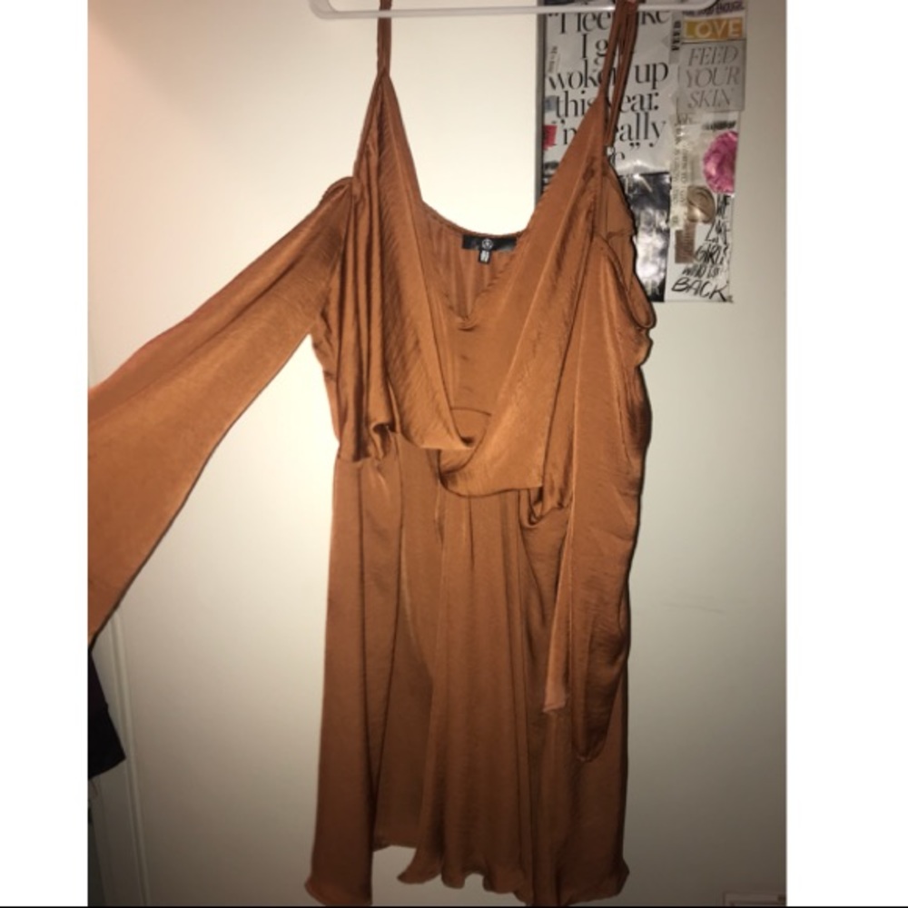Misguided Satin Knot, Shoulder Cut-out Dress